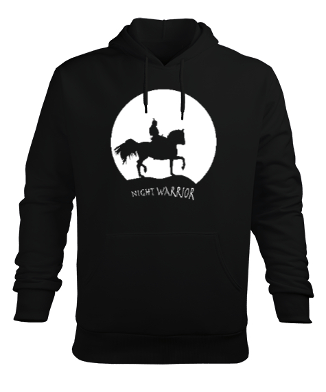 Night Warrior- Gece Savaşçısı Siyah Erkek Kapüşonlu Hoodie Sweatshirt