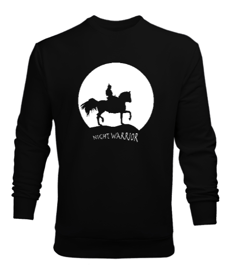 Night Warrior- Gece Savaşçısı Siyah Erkek Sweatshirt