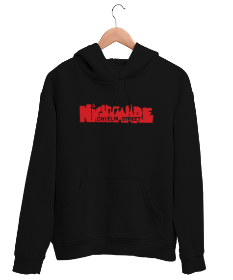 Tisho - Nightmare - Elm Sokağı Kabusu Siyah Unisex Kapşonlu Sweatshirt