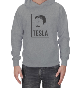 Nikola Tesla baskılı Erkek Kapşonlu