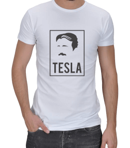 Nikola Tesla baskılı Erkek Regular Kesim Tişört