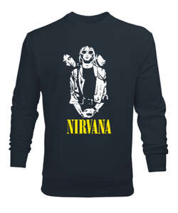 Nirvana Blu V1 Füme Erkek Sweatshirt