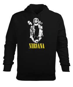 Nirvana Blu V1 Siyah Erkek Kapüşonlu Hoodie Sweatshirt