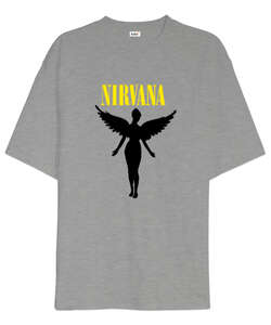 Nirvana Blu V2 Gri Oversize Unisex Tişört