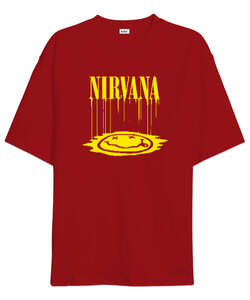 Nirvana Blu V3 Kırmızı Oversize Unisex Tişört