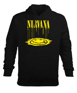 Nirvana Blu V3 Siyah Erkek Kapüşonlu Hoodie Sweatshirt