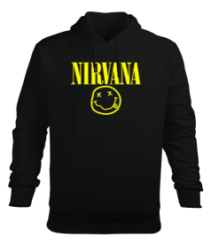 Nirvana Nevermind Baskılı Siyah Erkek Kapüşonlu Hoodie Sweatshirt