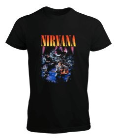 Nirvana Unplugged Baskılı Siyah Erkek Tişört