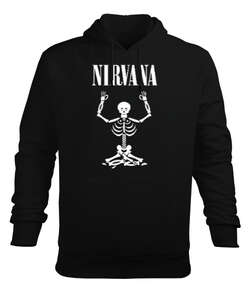 Nirvanaya Ulaşmak - Nirvana - Yoga - Siyah Erkek Kapüşonlu Hoodie Sweatshirt