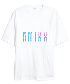 NMIXX BASKILI BAYAN Oversize Unisex Tişört