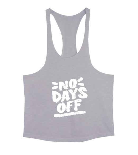 No Days Off Baskılı Gri Erkek Tank Top Atlet