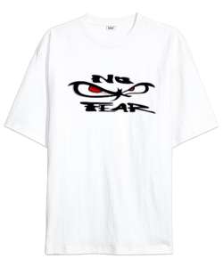 No Fear Beyaz Oversize Unisex Tişört