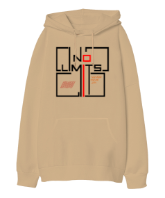 No Limits Oversize Unisex Kapüşonlu Sweatshirt