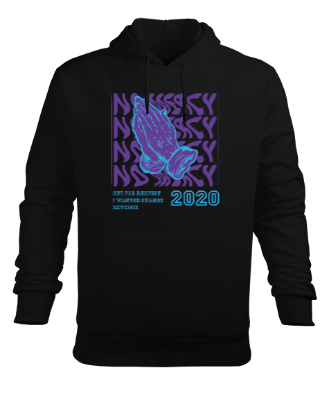 No Mercy Siyah Siyah Erkek Kapüşonlu Hoodie Sweatshirt