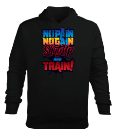 No Pain No Gain Shut Up And Train Vücut Geliştirme GYM Bodybuilding Fitness Baskılı Erkek Kapüşonlu Hoodie Sweatshirt