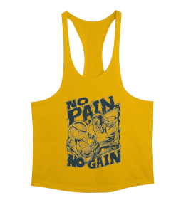 No Pain No Gain Vücut Geliştirme GYM Bodybuilding Fitness Baskılı Erkek Tank Top Atlet