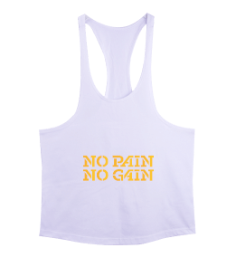 No Pain No Gain Vücut Geliştirme GYM Bodybuilding Fitness Baskılı Erkek Tank Top Atlet