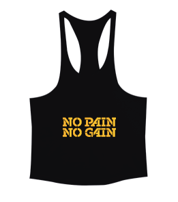 No Pain No Gain Vücut Geliştirme GYM Bodybuilding Fitness Baskılı Erkek Tank Top Atlet