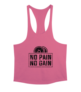 No Pain No Gain Vücut Geliştirme GYM Bodybuilding Fitness Baskılı Erkek Tank Top Atlet