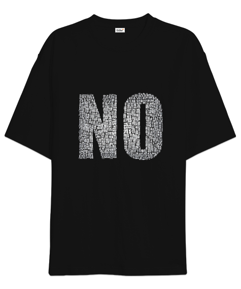 No Yes Siyah Oversize Unisex Tişört