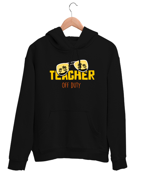 Tisho - Nöbetçi Öğretmen - Teacher Siyah Unisex Kapşonlu Sweatshirt