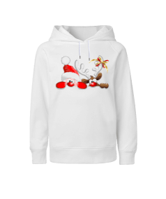 Noel Baba ve Geyik Çocuk Unisex Hoodie Kapüşonlu