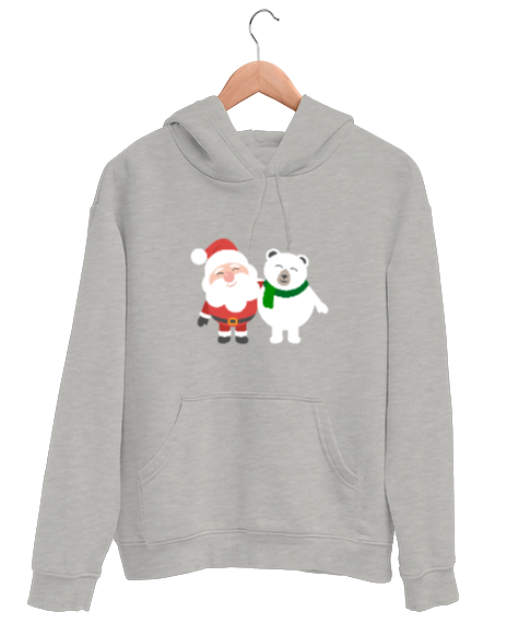 Tisho - Noel Gri Unisex Kapşonlu Sweatshirt