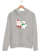 Noel Gri Unisex Kapşonlu Sweatshirt - Thumbnail