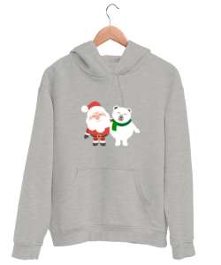 Noel Gri Unisex Kapşonlu Sweatshirt