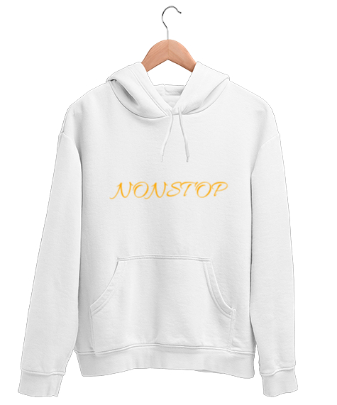 Tisho - Nonstop Beyaz Unisex Kapşonlu Sweatshirt