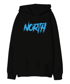 North Oversize Unisex Kapüşonlu Sweatshirt