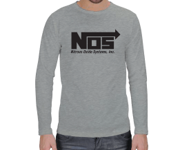 NOS - Nitrous Oxide Systems Gri Baskı Sweatshirt Erkek Uzun Kol