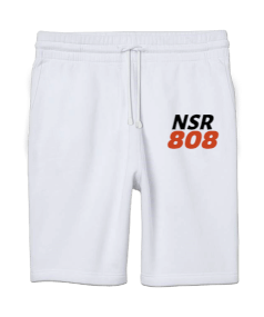 NSR808 | Basic White Unisex Sweatshirt Şort Regular Fit