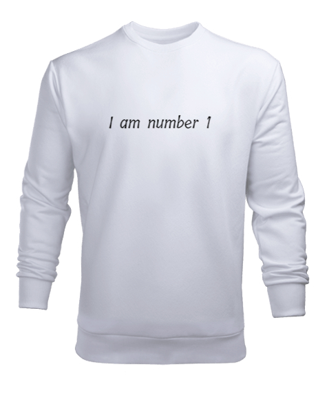 Tisho - Number 1 Beyaz Erkek Sweatshirt