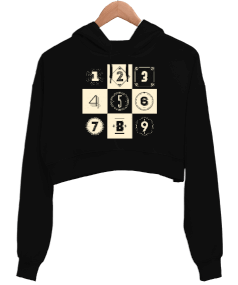 Numbers Kadın Crop Hoodie Kapüşonlu Sweatshirt