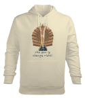 Numenor Gemisi Krem Erkek Kapüşonlu Hoodie Sweatshirt