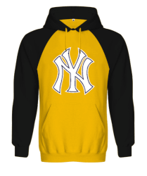 NY Yankess Sarı/Siyah Orjinal Reglan Hoodie Unisex Sweatshirt