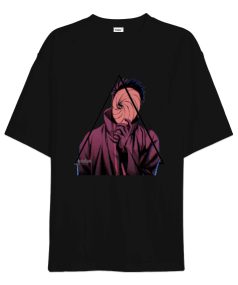 Obito Uchiha ön ve arka baskılı Oversize Unisex Tişört