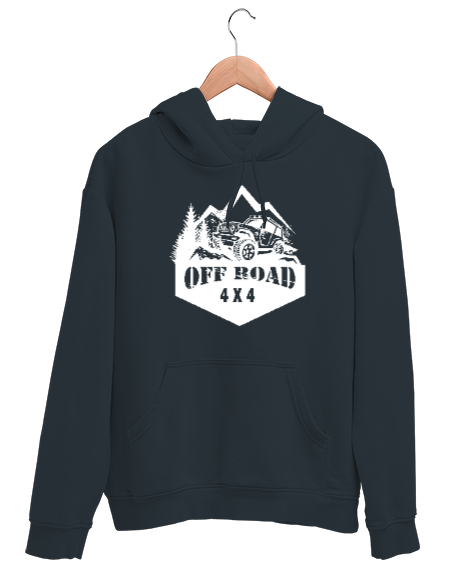 Tisho - Off Road 4x4 - Zorlu Sürüş Füme Unisex Kapşonlu Sweatshirt