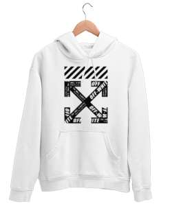 Off -White X Beyaz Unisex Kapşonlu Sweatshirt