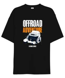 Offroad - Extreme Spor Siyah Oversize Unisex Tişört