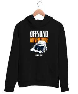 Offroad - Extreme Spor Siyah Unisex Kapşonlu Sweatshirt