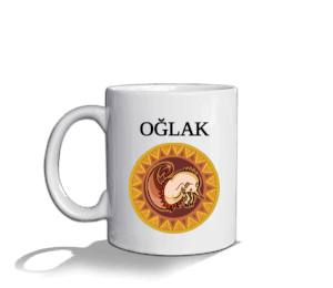 Oğlak Beyaz Kupa Bardak