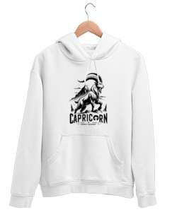 Oğlak burcu, Capricorn Beyaz Unisex Kapşonlu Sweatshirt