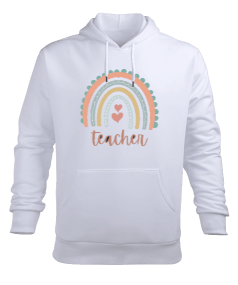 Öğretmek kalpli gökkuşağı Erkek Kapüşonlu Hoodie Sweatshirt