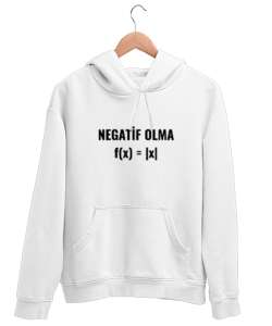 Öğretmen günü hediyesi matematik öğretmenine hediye yaratıcı öğretmenler günü hediyeleri negatif olm Beyaz Unisex Kapşonlu Sweatshirt