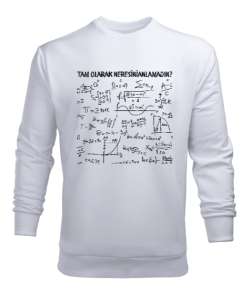 Öğretmen günü hediyesi matematik öğretmenine hediye yaratıcı öğretmenler günü hediyeleri tam olarak Beyaz Erkek Sweatshirt