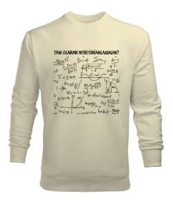 Öğretmen günü hediyesi matematik öğretmenine hediye yaratıcı öğretmenler günü hediyeleri tam olarak Krem Erkek Sweatshirt