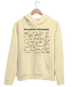 Öğretmen günü hediyesi matematik öğretmenine hediye yaratıcı öğretmenler günü hediyeleri tam olarak Krem Unisex Kapşonlu Sweatshirt