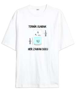 Öğretmen günü hediyesi matematik öğretmenine hediye yaratıcı öğretmenler günü hediyeleri teknik olar Beyaz Oversize Unisex Tişört